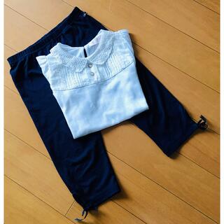 エニィファム(anyFAM)の半袖ティシャーツー、5部レギンス紺色　サイズ120 韓国子供服(パンツ/スパッツ)