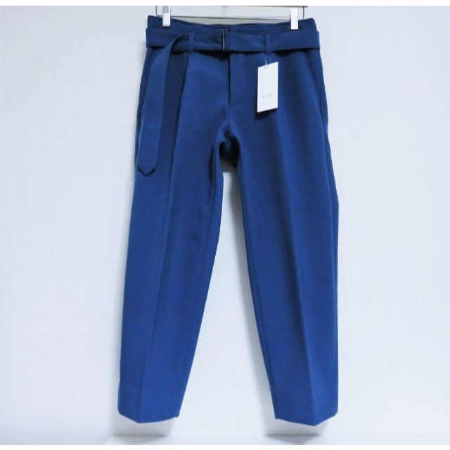 KUON - 定価3万 新品 KUON ワイド テーパード ベルト パンツ S ブルー