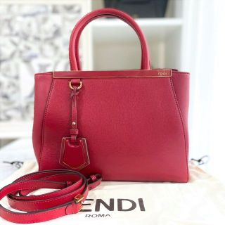 フェンディ(FENDI)の美品☆　フェンディ　プチ　トゥージュール　赤　2way　ハンドバッグ(ハンドバッグ)