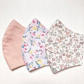  キッズ　インナーマスク3枚セット　リバティ4B  ハンドメイド　子供　女の子(外出用品)