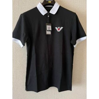 エンポリオアルマーニ(Emporio Armani)の新品未使用　エンポリオアルマーニポロシャツ メンズ　黒　イーグル　日の丸(ポロシャツ)