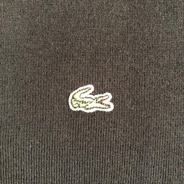 LACOSTE(ラコステ)のラコステ　Vネック　ブラック七分袖セーター　ブラック黒 レディースのトップス(ニット/セーター)の商品写真