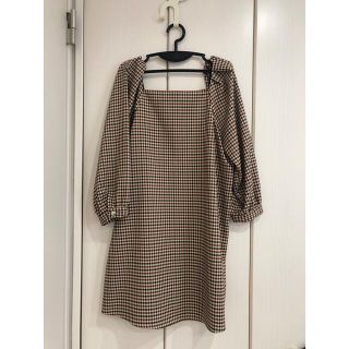 ザラ(ZARA)のZARA スクエアネックワンピース(ミニワンピース)