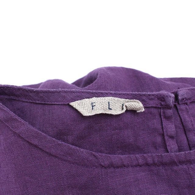 fog linen work(フォグリネンワーク)のフォグリネンワーク FLW 半袖 ロングワンピース 麻100％ 紫 パープル レディースのワンピース(ロングワンピース/マキシワンピース)の商品写真