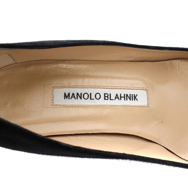 MANOLO BLAHNIK(マノロブラニク)のマノロブラニク LISTONY スウェード パンプス チャンキーヒール 34.5 レディースの靴/シューズ(ハイヒール/パンプス)の商品写真