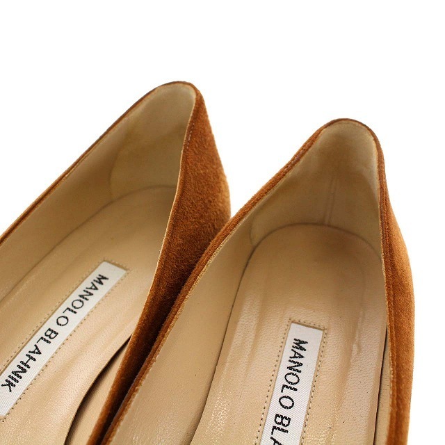 MANOLO BLAHNIK(マノロブラニク)のマノロブラニク LISTONY スウェード パンプス チャンキーヒール 34.5 レディースの靴/シューズ(ハイヒール/パンプス)の商品写真