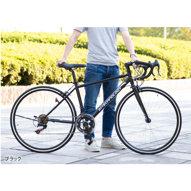 新品☆送料無料 初心者向けロードバイク シマノ14段ギア 700×28c 黒の
