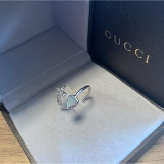 グッチ(Gucci)の【GUCCI】グッチ 指輪 リング ハートクロス K18WG ダイヤ12P(リング(指輪))