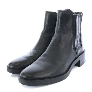 ザラ(ZARA)のザラ サイドゴアブーツ ショートブーツ レザー 37 23.5cm 24cm 黒(ブーツ)