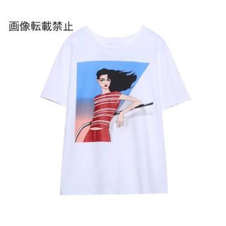 🌷4月新作🐝7812◆ガールプリント 半袖 Tシャツ(Tシャツ(半袖/袖なし))