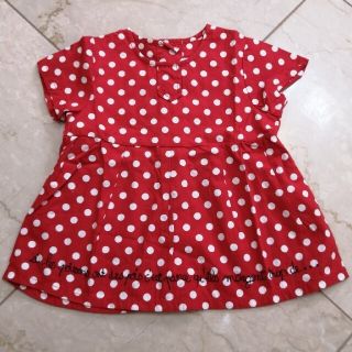 プチバトー(PETIT BATEAU)のプチバトー　ドット柄ワンピース　18m/81cm(ワンピース)