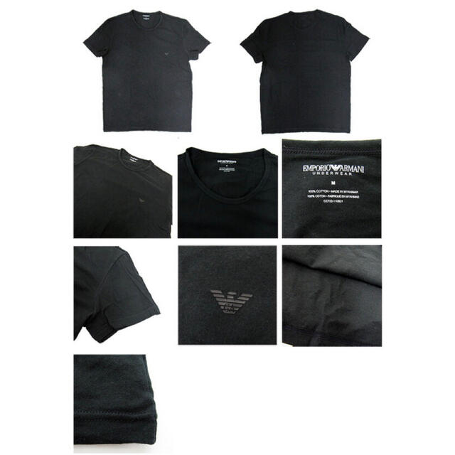 Emporio Armani(エンポリオアルマーニ)の【新品】アルマーニ Tシャツ クルーネック 110821 ブラック　黒　Lサイズ メンズのトップス(Tシャツ/カットソー(半袖/袖なし))の商品写真