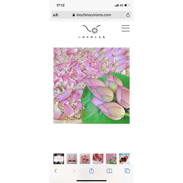 いのちのころも　ロータスピンク　オーガニック草木染ストール　オーガニックコットン ハンドメイドのファッション小物(マフラー/ストール)の商品写真