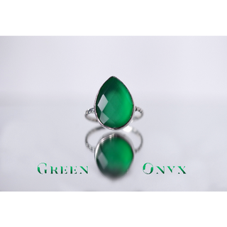 新作『 Green Onyx』世界でひとつの天然石リングsv925+rodium(リング(指輪))