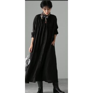 ソイル(SOIL)の新品 SOIL GATHER SMOCK MAXIDRESS ワンピース(ロングワンピース/マキシワンピース)