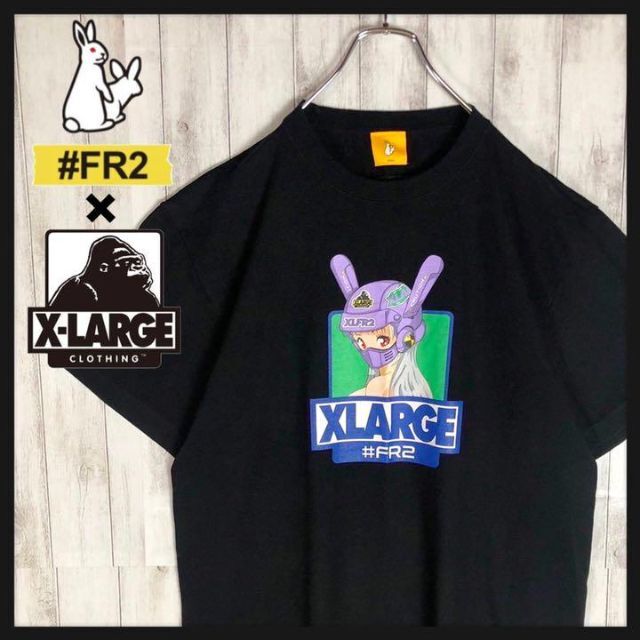 【限定コラボ】FR2 XLARGE コラボ 色情兎 バイカーガール Tシャツ