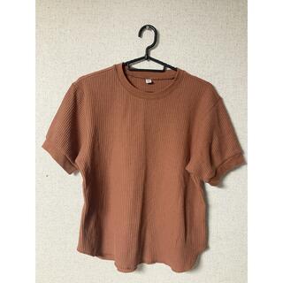 ユニクロ(UNIQLO)のUNIQLO ユニクロ　ワッフルクールネックTシャツ　トップス 半袖　M(Tシャツ(半袖/袖なし))