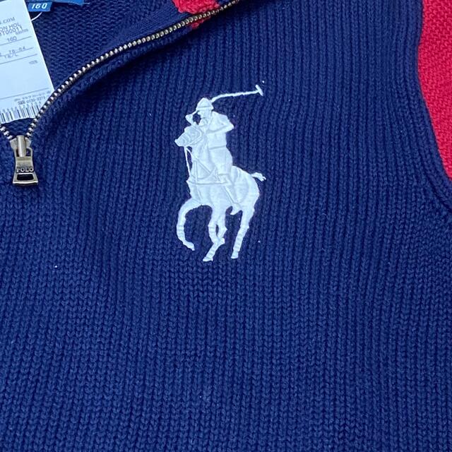 POLO RALPH LAUREN(ポロラルフローレン)のポロラルフローレン キッズ　ビッグポニー　長袖ニット　タグ付　160 キッズ/ベビー/マタニティのキッズ服男の子用(90cm~)(ジャケット/上着)の商品写真