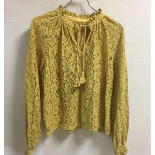 マウジー(moussy)の【最終お値下げ•美品】moussy レーストップス　マスタード(カットソー(長袖/七分))