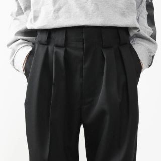 シュタイン(stein)のstein DOUBLE WIDE TROUSERS  black  19aw(スラックス)