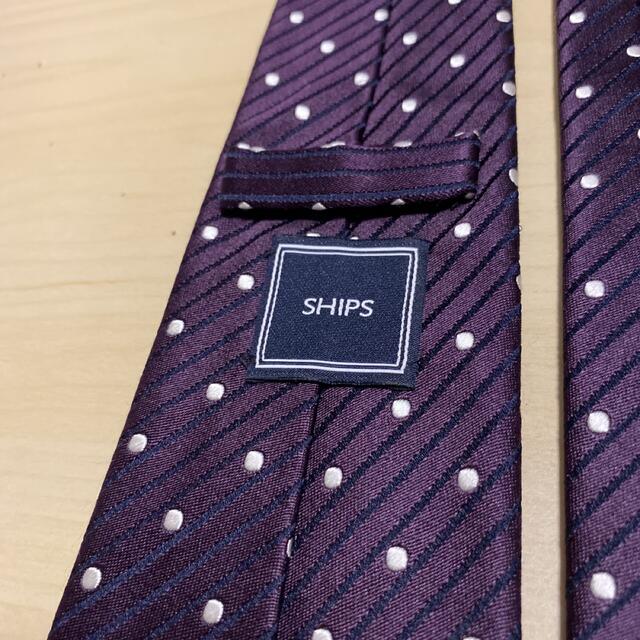 SHIPS(シップス)の【極美品】SHIPS サテン ドビー ドット ネクタイ　パープル メンズのファッション小物(ネクタイ)の商品写真