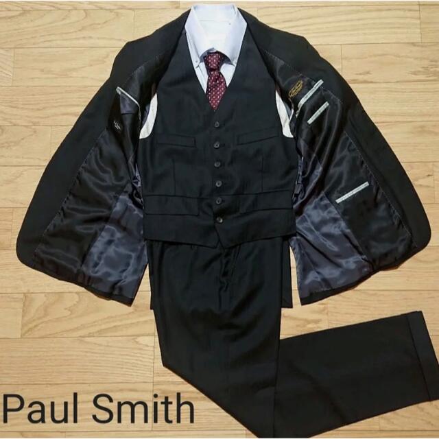 【極美品】ポールスミス/Paul Smith セットアップ　スリーピースブラックストライプ