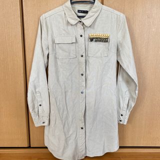 【同包10円】SIMONE LIST 麻綿　長めのシャツ