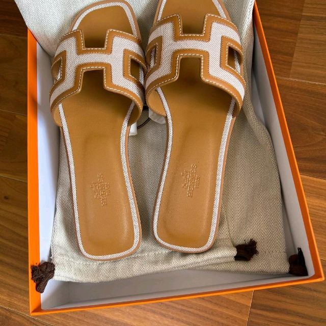エルメス HERMES サンダル オラン カーフ トワルH 38