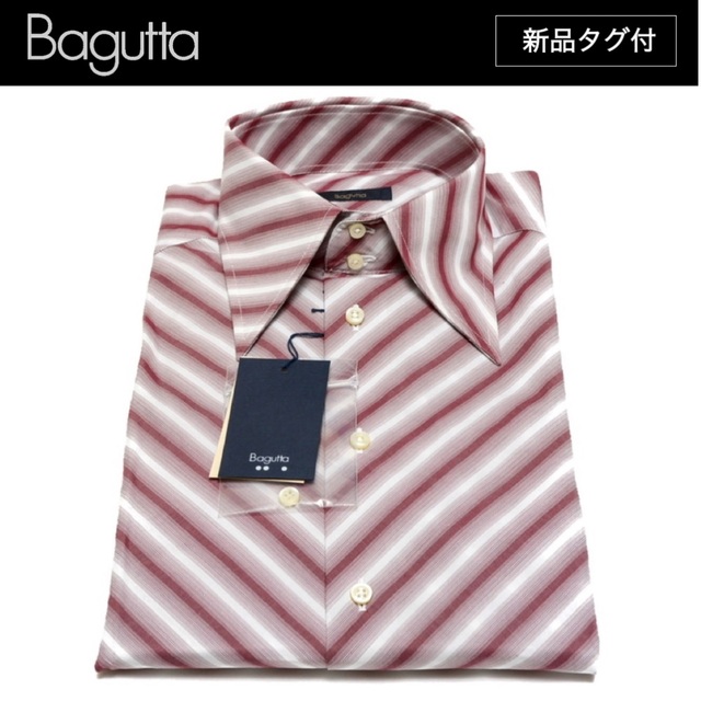 【新品タグ付】BAGUTTA シャツ コットン ボタンダウン ボーダー柄 ORコットン100%色
