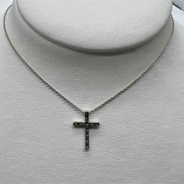 STAR JEWELRY ⭐︎ クロス ネックレス K18 WGダイヤモンド