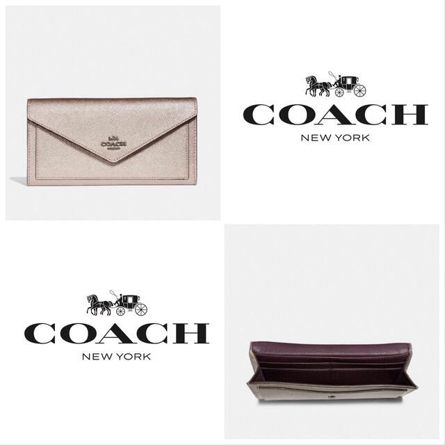 COACH 長財布 ★大人気★ ソフト ウォレット ガンメタル プラチナ 新品