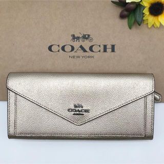 コーチ(COACH)のCOACH 長財布 大人気！ ソフト ウォレット ガンメタル プラチナ 新品(財布)