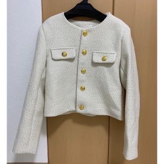 ザラ(ZARA)の最終値下げ！ツイードジャケット　セレクトショップ　新品未使用(ノーカラージャケット)