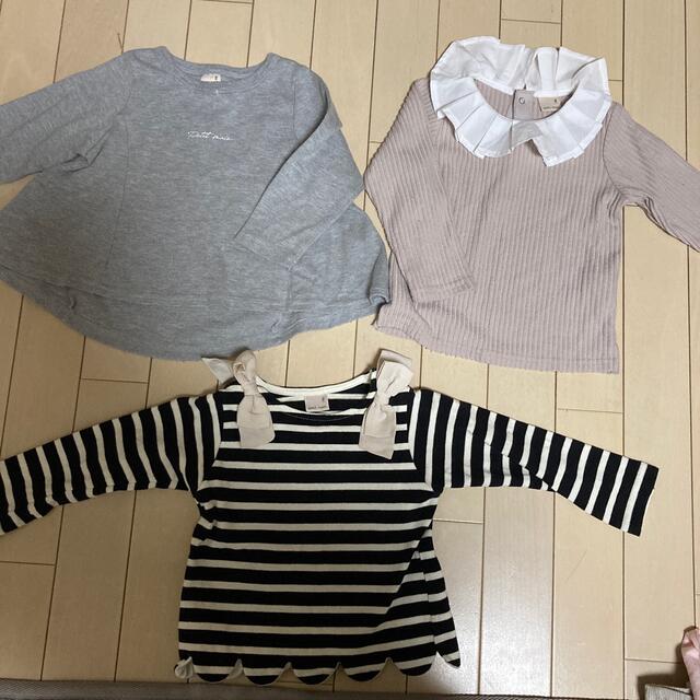 petit main(プティマイン)のプティマイン トップス　3枚セット　90サイズ キッズ/ベビー/マタニティのキッズ服女の子用(90cm~)(Tシャツ/カットソー)の商品写真