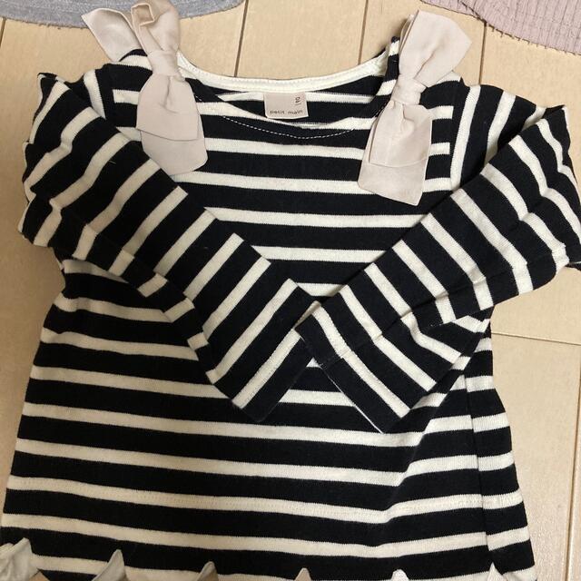 petit main(プティマイン)のプティマイン トップス　3枚セット　90サイズ キッズ/ベビー/マタニティのキッズ服女の子用(90cm~)(Tシャツ/カットソー)の商品写真