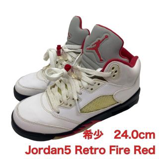 ナイキ(NIKE)の24.0cm Jordan5 Retro Fire Red(スニーカー)