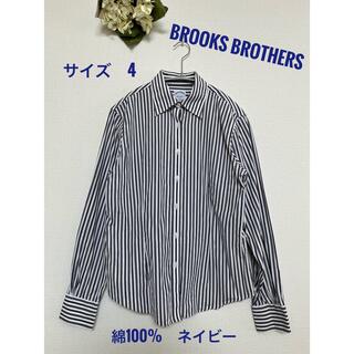 ブルックスブラザース(Brooks Brothers)のBROOKS BROTHERS ストライプシャツ　長袖　綿　サイズ4　手洗い可能(シャツ/ブラウス(長袖/七分))