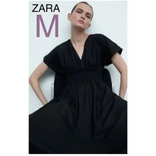 ザラ(ZARA)の新品ZARA ウエストストレッチポプリンワンピースM(ロングワンピース/マキシワンピース)