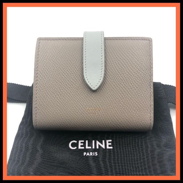 celine(セリーヌ)のセリーヌ スモールストラップウォレット 二つ折り財布 ペブル ミネラル レディースのファッション小物(財布)の商品写真