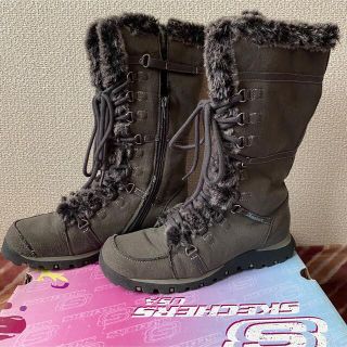 スケッチャーズ(SKECHERS)の【SKECHERS】スエードムートンロングブーツ　23.5cm(ブーツ)