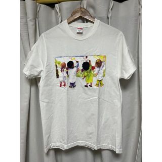 supreme kids tee small white