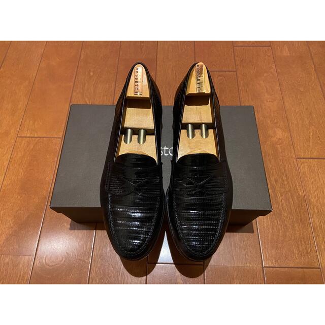 フラテッリ　ロセッティ　ローファー　リザード　黒 メンズの靴/シューズ(ドレス/ビジネス)の商品写真