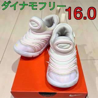 ナイキ(NIKE)の【USED】ナイキ NIKE ダイナモフリー 16.0 キッズ ピンク 白(スニーカー)