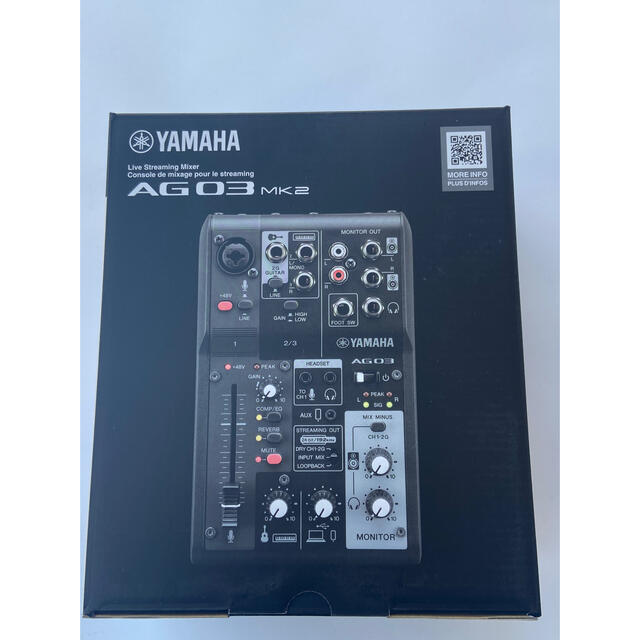 ヤマハ(ヤマハ)の【新品未使用 】YAMAHA AG03 MK2 ブラック ストリーミングミキサー 楽器のレコーディング/PA機器(ミキサー)の商品写真