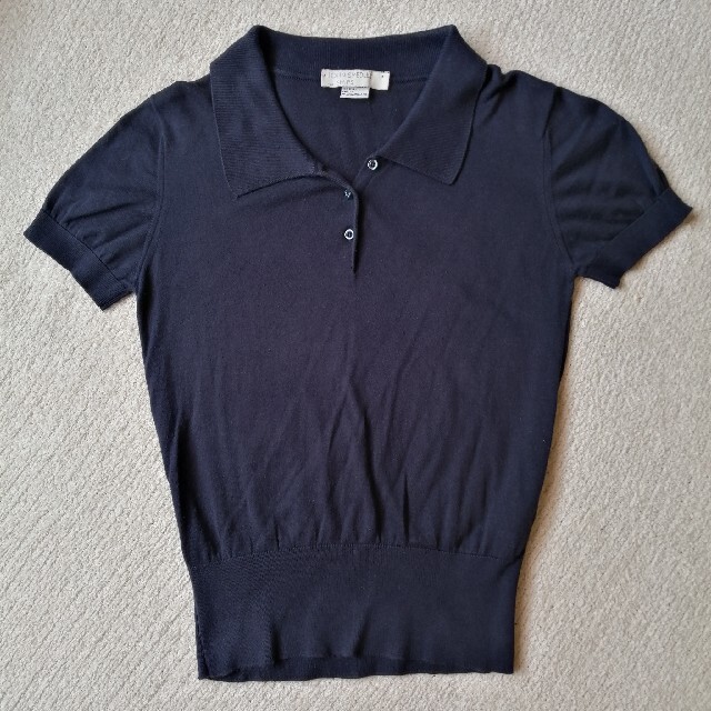 JOHN SMEDLEY(ジョンスメドレー)のJOHN SMEDLEY　レディース　半袖　ニットポロシャツ　紺 レディースのトップス(ポロシャツ)の商品写真