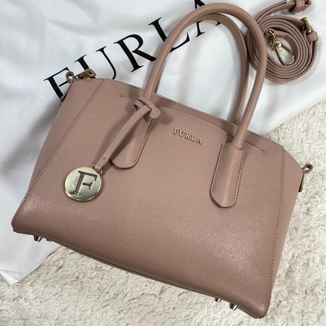 仕様ポケットの数外側1内側2✨美品✨ FURLA フルラ　テッサ　TESSA ハンドバッグ　くすみピンク