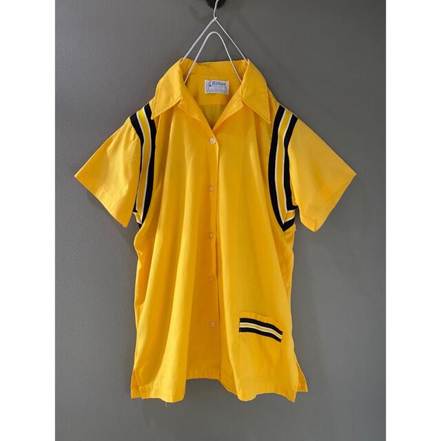 42㎝身幅ビンテージ 70s USA デッドストック ボーリングシャツ アロハ 刺繍