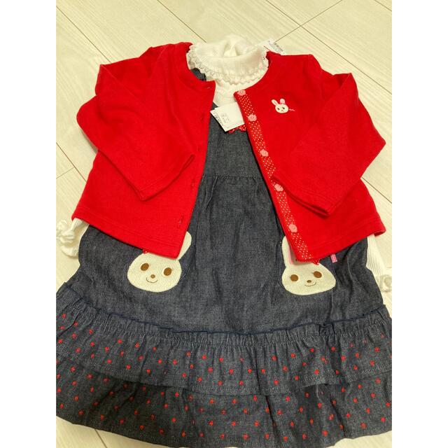 mikihouse(ミキハウス)のワンピセット　100 キッズ/ベビー/マタニティのキッズ服女の子用(90cm~)(ワンピース)の商品写真