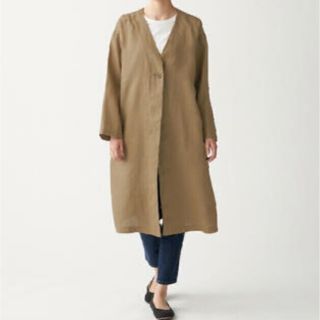 ムジルシリョウヒン(MUJI (無印良品))の無印麻ロングコート(ノーカラージャケット)