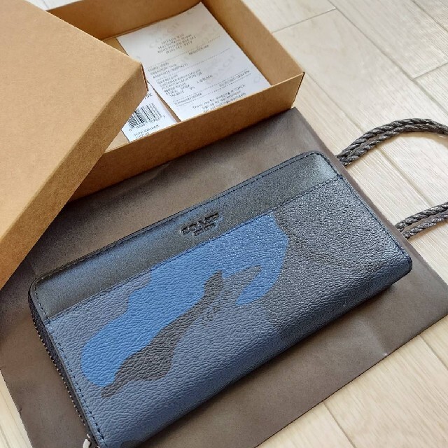 COACH コーチ 新品 迷彩 柄 長財布 メンズ レディース 小物 財布 60